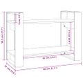 vidaXL Knižnica/deliaca stena čierna 80x35x56,5 cm masívna borovica