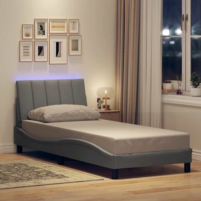 vidaXL Rám postele bez matraca Hanko bledosivý 80x200 cm látka