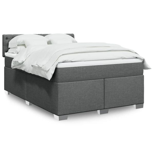 vidaXL Boxspring posteľ s matracom tmavosivá 160x200 cm látka