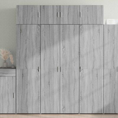 vidaXL Úložná lavička sivá sonoma 80x42,5x225 cm kompozitné drevo