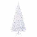 vidaXL Umelý vianočný stromček s 300 LED-i Biela 210 cm PVC a oceľ