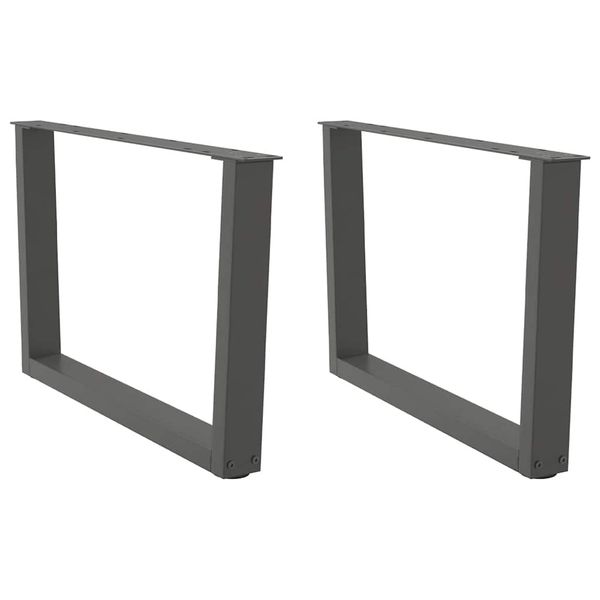 vidaXL Nohy konferenčného stolíka v tvare V, 2 ks, antracitové, 70 x (42-43,3) cm, oceľ