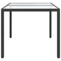 vidaXL Záhradný stôl 150x90x75 cm tvrdené sklo a polyratan čierny