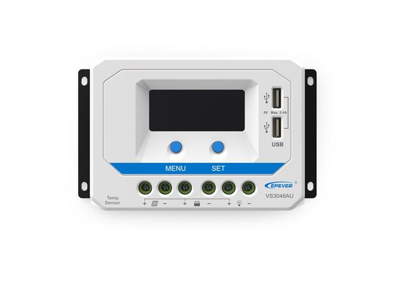 PWM solárny regulátor EPever 10A 12/24V s LCD displejom série VS