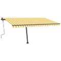 vidaXL Voľne stojaca ručne zaťahovacia markíza 400x300 cm, žlto biela