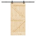 vidaXL Posuvné dvere NARVIK Prírodná a čierna 95 x 210 cm (213,5 cm)