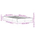 vidaXL Posteľný rám betónový sivý 90x200 cm borovicový masív