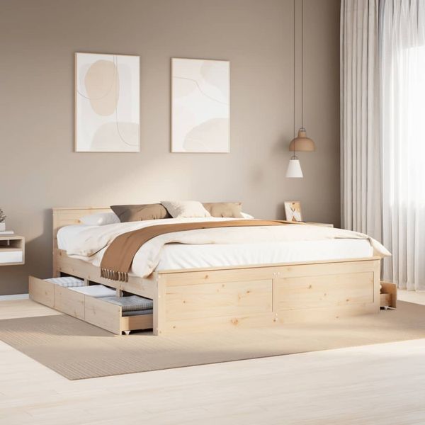 vidaXL Posteľ bez matraca so čelom 180x200 cm masívna borovica