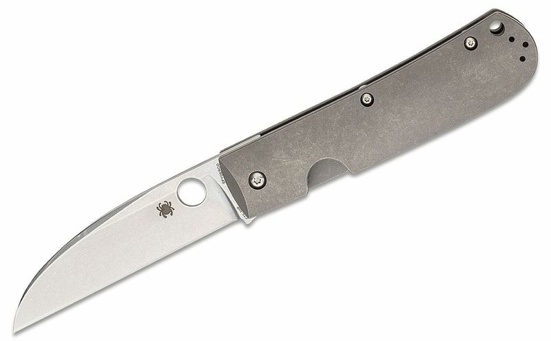 Spyderco C249TIP SwayBack Titanium vreckový nôž 9 cm, Stonewash, titán