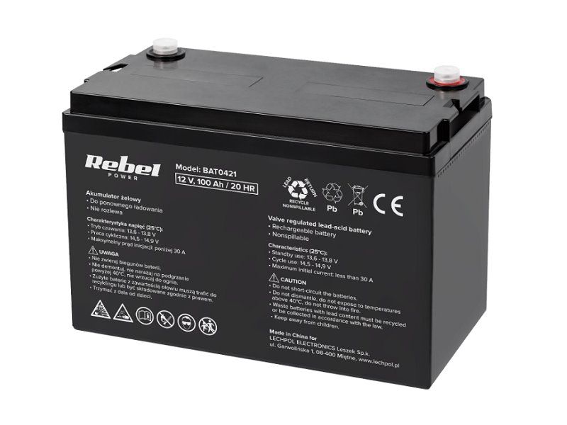 Batéria olovená 12V /100 Ah Rebel BAT0421
