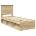 vidaXL Rám postele Sonoma dub 75 x 190 cm Masívne borovicové drevo