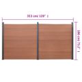 vidaXL Sada plotových panelov hnedá 353x186 cm WPC