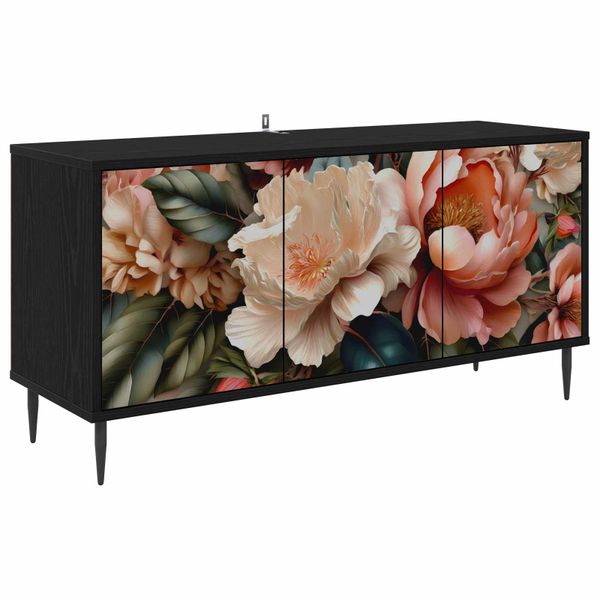 vidaXL TV skrinka BORNE 102 x 33 x 51 cm Čierny dub Kompozitné drevo