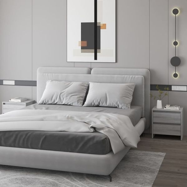 vidaXL Nočné stolíky 2 ks sivý dub sonoma 45x34,5x44,5 cm drevotrieska