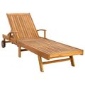vidaXL Ležadlo s vankúšom 100% polyester a masívny teak