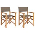 vidaXL Riaditeľská stolička 100% polyester a masívny teak