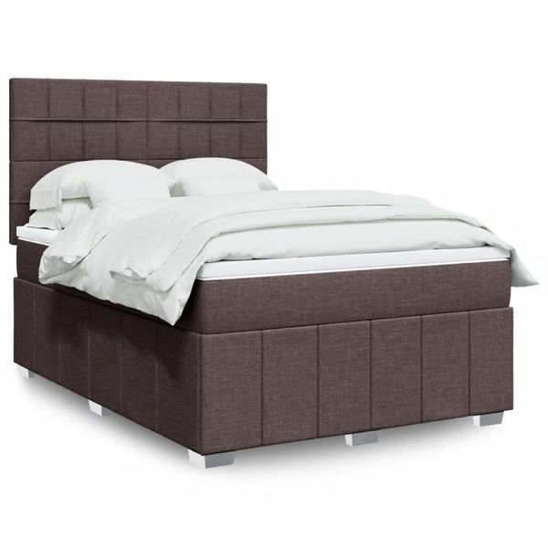 vidaXL Boxspring posteľ s matracom tmavohnedá 160x200 cm látka