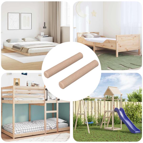 vidaXL Drevené kolíky 2 pcs Prírodná Ø 6 x 40 mm Masívne drevo