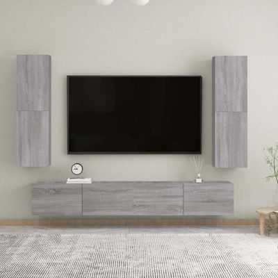 vidaXL Nástenná TV skrinka sivá sonoma 30,5x30x110 cm