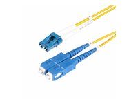 Startech 3m (10ft) LC to SC (UPC) OS2 Single Mode Duplex Fiber Optic Cable, 9/125µm, Laser Optimized, 10G, Bend Insensitive, Low Insertion Loss - LSZH Fiber Patch Cord (SMLCSC-OS2-3M) - Patch kábel - jednoduchý režim LC/UPC (M) do jednoduchý režim SC/UPC (M) - 3 m - 3 m - 2 mm - optické vlákno - duplex - 9 / 125 mikrón - OS1/OS2 - neobsahuje halogén, pasívny - žltá