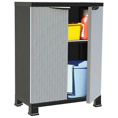 vidaXL Plastová skrinka 68x39x92 cm ratanový dizajn