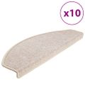 vidaXL Schodové rohože 10 ks 65x24x4 cm béžové, polkruhové, veľké