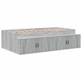 vidaXL Rám postele s úložným prostorem Sivý Sonoma 80 cm