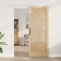 vidaXL Posuvné dvere 83 x 211 cm Borovicový masív Prírodná a biela