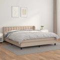 vidaXL Boxspring posteľ s matracom kapučínová 160x200 cm umelá koža