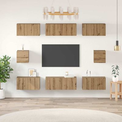 vidaXL Zostava TV skriniek 8 pcs Remeselný dub Kompozitné drevo