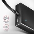 AXAGON HUE-F7C, 7x USB 3.2 Gen 1 ALU FLAT CHARGING hub, micro USB nap. konektor, kabel USB-C 30cm USB Hub, externí, 7x USB 3.0, 0,3m, hliníkové telo, cerný
