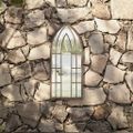 vidaXL Záhradné zrkadlo pieskové 70x30 cm exteriérové železo