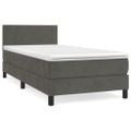 vidaXL Posteľný rám boxspring s matracom tmavosivý 80x200 cm zamat