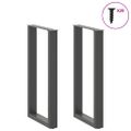 vidaXL Nohy barového stola v tvare U, 2 ks, antracitové, 40 x (90-91) cm, oceľové