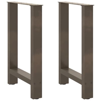 vidaXL Nohy k jedálenskému stolu, prírodná oceľ, 2 ks, 50 x (72-73) cm, oceľ