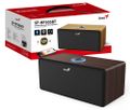 GENIUS repro SP-HF505BT Dark Brown/ Bluetooth 5.3/ 20W/ barva tmavé dřevo Reproduktor, dvoupásmový, 20W, 80 Hz - 20 kHz, Bluetooth 5.3, AUX, ovládání hlasitosti, konektor pro sluchátka, hnedý
