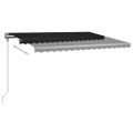 vidaXL Ručne zaťahovacia markíza s LED 400x300 cm antracitová