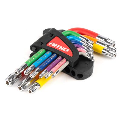Imbusové kľúče TORX z ocele S2 9ks AMiO-04300