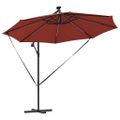 vidaXL Slnečník 294 x 294 x 248 cm Polyester a hliník Tehlová