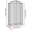 vidaXL Oblúkový gabionový kôš 100x50x160/180 cm pozinkované železo