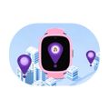 Detské smart hodinky Kiddoboo x Lagenio WatchMe 4G Pink/Purple