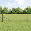 vidaXL Hexagonálny plot s stĺpom 25 x 0,4 m PVC potiahnutá oceľ Sivá