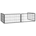 vidaXL Ohrádka pre psov 4 panely čierna 100x50 cm práškovaná oceľ