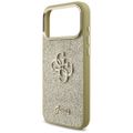Guess Fixed Glitter Big 4G Metal Frame puzdro pre iPhone 17 Pro Max zlatá