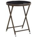 vidaXL Záhradný bistro set 3 ks Hnedá polyratan