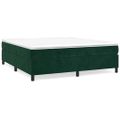 vidaXL Posteľný rám s boxspringom tmavozelený 200x200 cm zamat