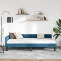 vidaXL Rohový rám postele s čelnou doskou Modrá 80 cm x 200 cm Zamat