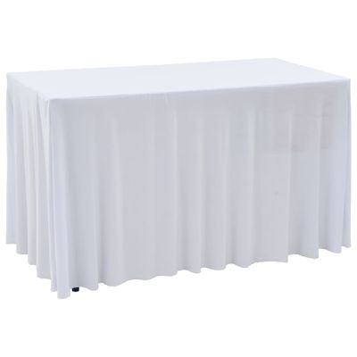 vidaXL Naťahovacie obrusy na stôl so závesom 2 ks biele 183x76x74 cm