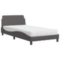 vidaXL Posteľ s matracom Dover sivá 100x200 cm umelá koža