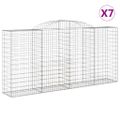 vidaXL Oblúkové gabionové koše 7 ks 300x50x140/160 cm pozink. železo